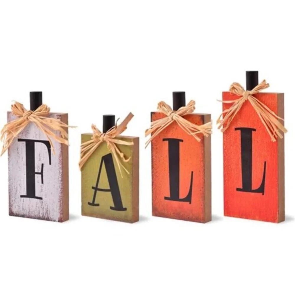 Fall Decorations for Home, 4 Pcs Rustic Farmhouse‎ Home Table Autumn Decor Signs